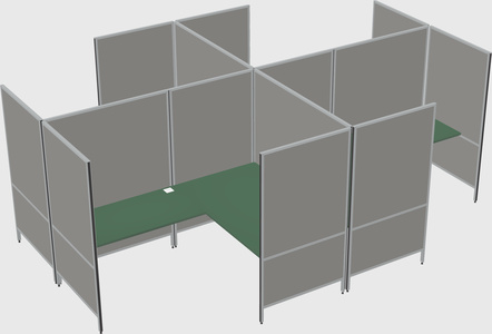 Modern modular quad l-shaped panel system