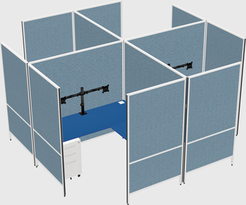 Modern modular quad l-shaped panel system