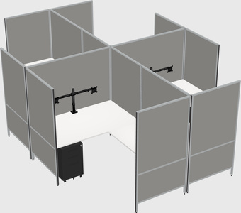Modern modular quad l-shaped panel system