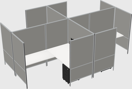 Modern modular quad l-shaped panel system