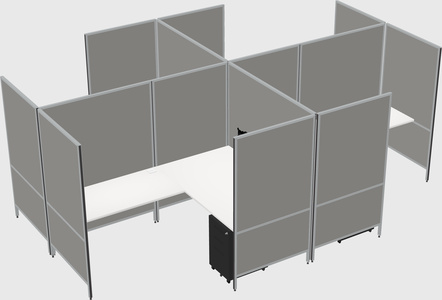 Modern modular quad l-shaped panel system
