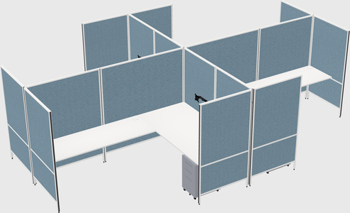 Modern modular quad l-shaped panel system