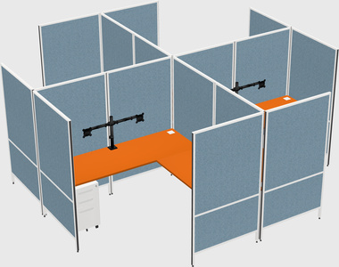 Modern modular quad l-shaped panel system