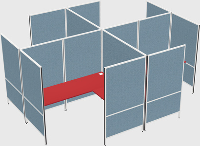 Modern modular quad l-shaped panel system