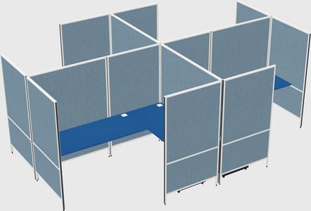 Modern modular quad l-shaped panel system
