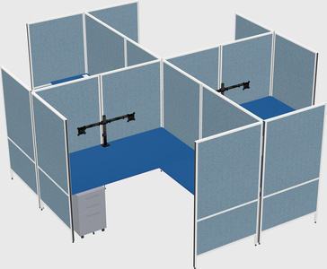 Modern modular quad l-shaped panel system