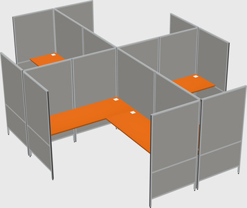 Modern modular quad l-shaped panel system