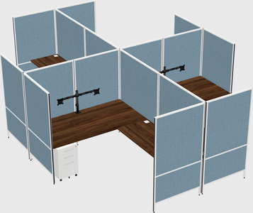Modern modular quad l-shaped panel system