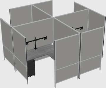 Modern modular quad l-shaped panel system