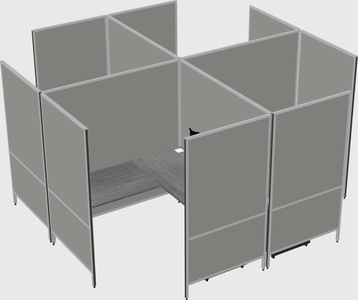 Modern modular quad l-shaped panel system
