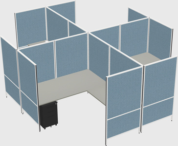 Modern modular quad l-shaped panel system
