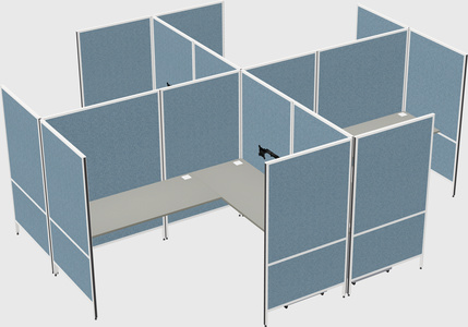 Modern modular quad l-shaped panel system