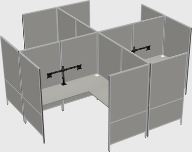 Modern modular quad l-shaped panel system