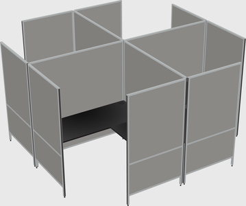 Modern modular quad l-shaped panel system
