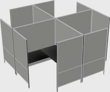 Modern modular quad l-shaped panel system
