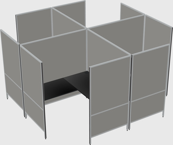 Modern modular quad l-shaped panel system