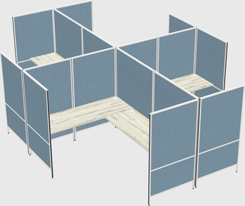 Modern modular quad l-shaped panel system
