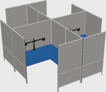 Modern modular quad l-shaped panel system