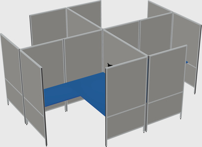 Modern modular quad l-shaped panel system