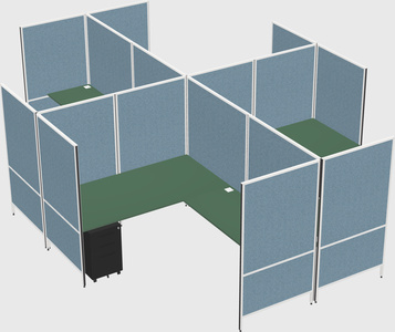 Modern modular quad l-shaped panel system