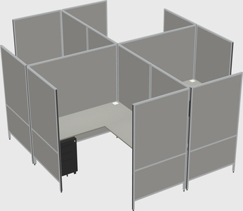 Modern modular quad l-shaped panel system