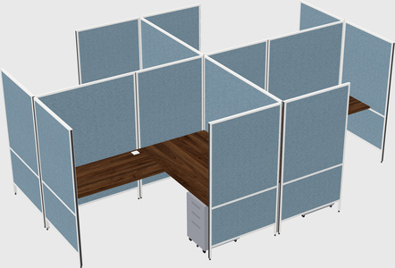 Modern modular quad l-shaped panel system