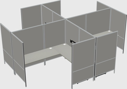 Modern modular quad l-shaped panel system