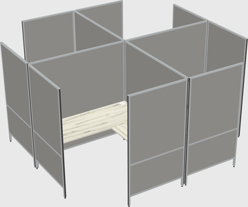 Modern modular quad l-shaped panel system