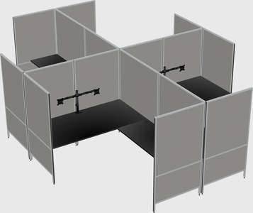 Modern modular quad l-shaped panel system