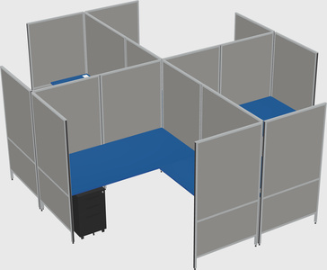 Modern modular quad l-shaped panel system