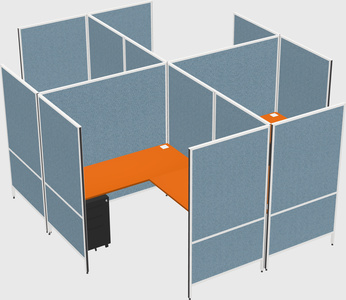 Modern modular quad l-shaped panel system