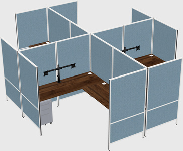 Modern modular quad l-shaped panel system