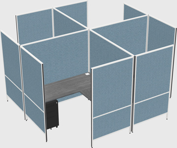 Modern modular quad l-shaped panel system