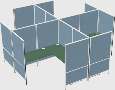 Modern modular quad l-shaped panel system