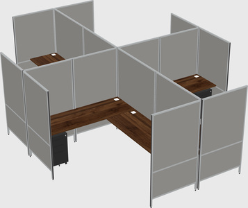 Modern modular quad l-shaped panel system