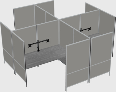 Modern modular quad l-shaped panel system