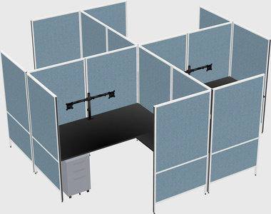Modern modular quad l-shaped panel system