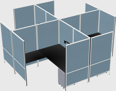 Modern modular quad l-shaped panel system
