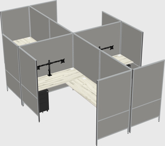 Modern modular quad l-shaped panel system