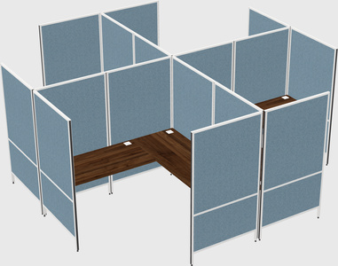Modern modular quad l-shaped panel system