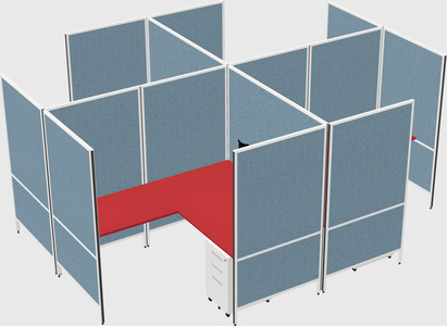 Modern modular quad l-shaped panel system