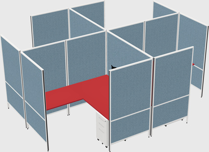 Modern modular quad l-shaped panel system