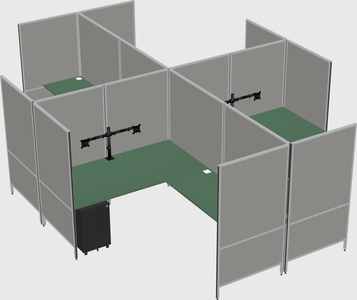 Modern modular quad l-shaped panel system