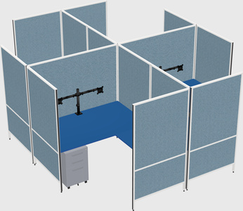 Modern modular quad l-shaped panel system
