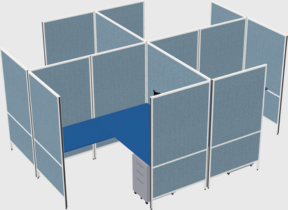 Modern modular quad l-shaped panel system