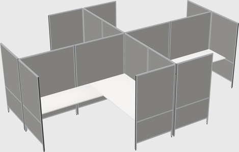 Modern modular quad l-shaped panel system