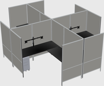 Modern modular quad l-shaped panel system