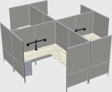 Modern modular quad l-shaped panel system