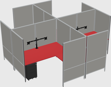 Modern modular quad l-shaped panel system