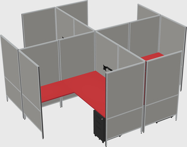 Modern modular quad l-shaped panel system